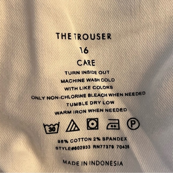 Ann Taylor The Trouser Wide Leg Jeans Women’s Size 16 Ivory High Waist - Picture 6 of 6